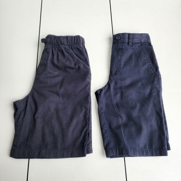 Lot Of 2 French Toast Boys Black Navy Blue  Uniform Shorts Elastic Waist Sz 8 10 - Picture 1 of 16